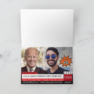 50:e födelsedagen Biden Manar Funny TV News Inbjudan