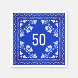50:e födelsedagen Blue Bandana Pappersservett