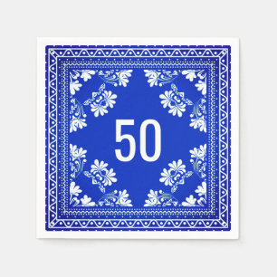 50:e födelsedagen Blue Bandana Pappersservett