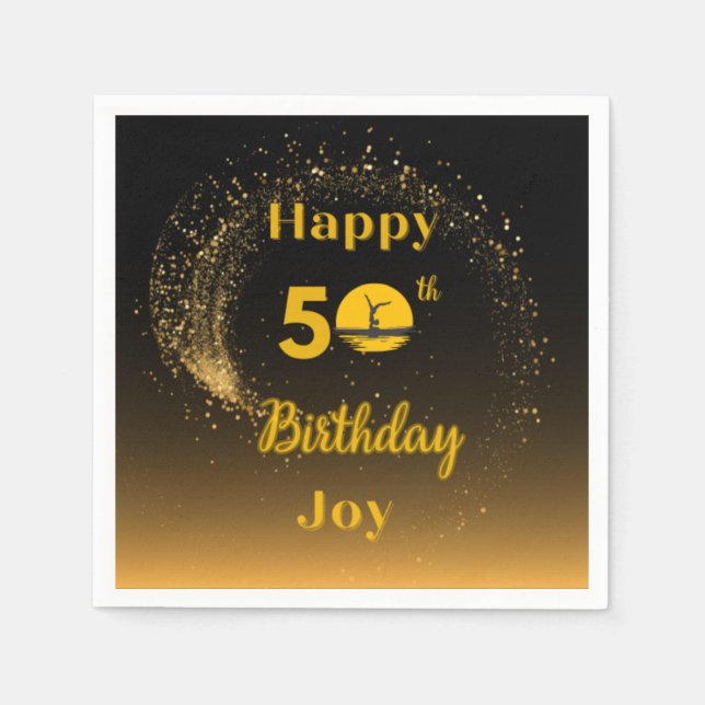50:e födelsedagen Cocktail Napkin Pappersservett (Framsidan)