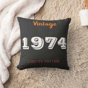 50:e födelsedagen Dekorativ kudde - Vintagen 1974