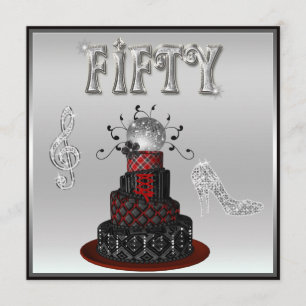 50:e födelsedagen Disco Diva Cake Silver Gnistra H Inbjudningar