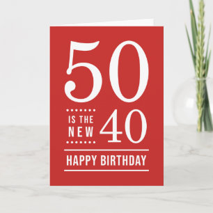 50:e födelsedagen Editable Färg 50 är de nya 40 Kort