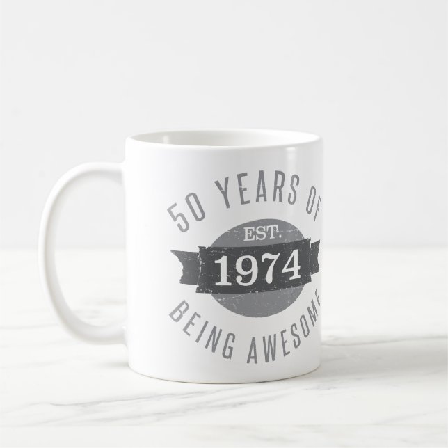 50:e födelsedagen Fantastisk 1974 Kaffemugg (Vänster)
