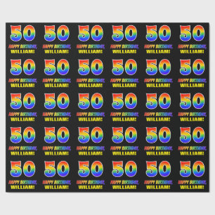50:e födelsedagen: Fet, Roligt, enkel, regnbåge  Presentpapper