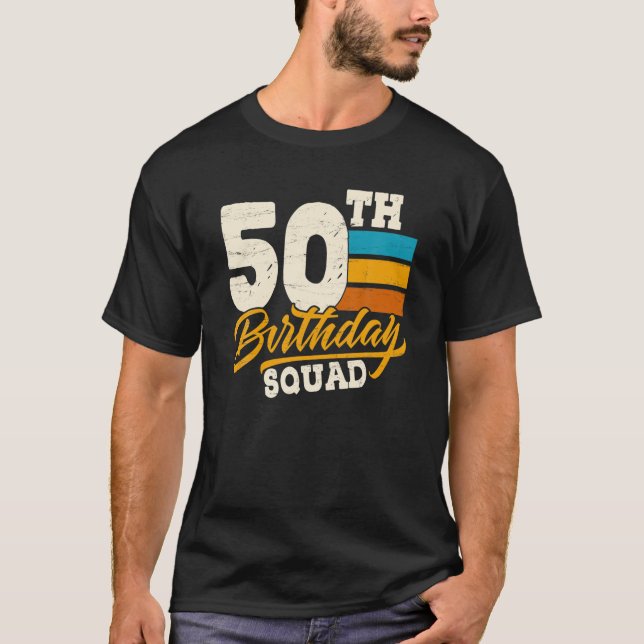 50:e födelsedagen för fyrkantig grupp - 50 år gamm t shirt (Framsida)