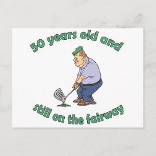 50:e födelsedagen Golfer Gag Gift Vykort