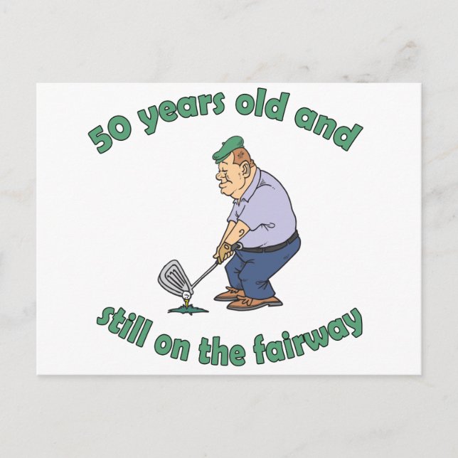 50:e födelsedagen Golfer Gag Gift Vykort (Framsida)
