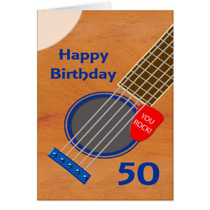 50:e födelsedagen Guitar Player Birthday Hälsningskort