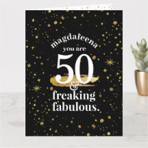 50:e födelsedagen Guld Black Freaking Fabulous Jum