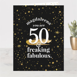 50:e födelsedagen Guld Black Freaking Fabulous Jum Kort