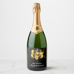 50:e födelsedagen Guld och svarta konfetti och bal