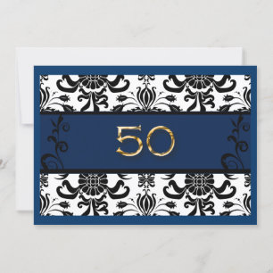 50:e födelsedagen, guldblomma, inbjudan