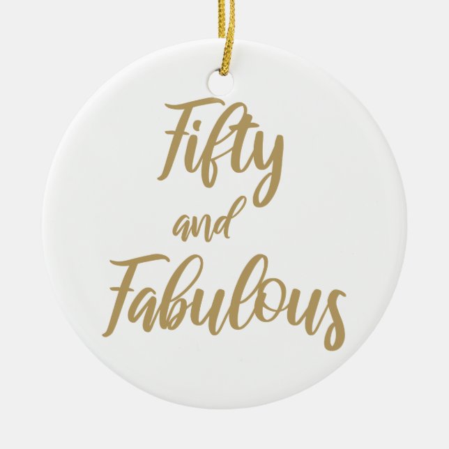 50:e födelsedagen Humor Julgransprydnad Keramik (Framsidan)