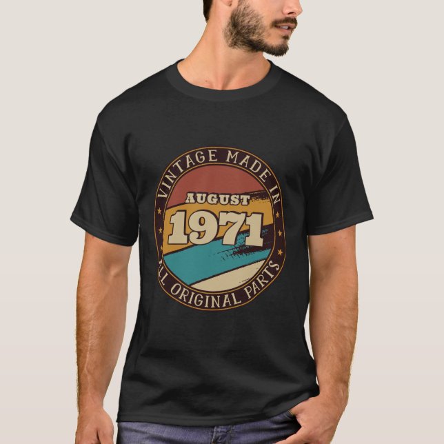50:e födelsedagen i augusti 1971 t shirt (Framsida)