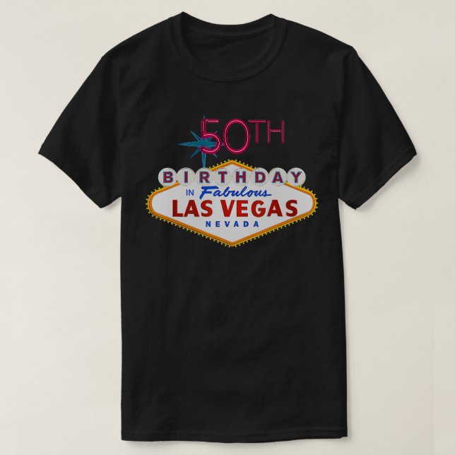 50:e födelsedagen i Las Vegas-signalen T Shirt (Design framsida)
