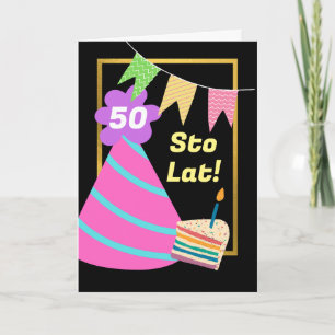50:e födelsedagen i polska Sto Lat-Anpassningsbarn Kort