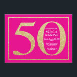 50:e födelsedagen i Shock rosa och Guld Glitter Inbjudningar<br><div class="desc">50:e födelsedagsinbjudan. Shock rosa och Guld Glitter Födelsedagsfest Inbjudan med Shock rosa bakgrunden. Överraskad födelsedag. Vuxen födelsedag. Manar eller Kvinnor Bday Bash Party.
Om du vill göra ytterligare anpassningar klickar du på knappen Anpassa och användor verktygen som är utformat för att ändra mallen.</div>