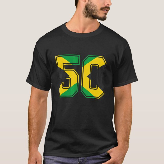 50:e födelsedagen Jamaican 50 år gammalt nummer 50 T Shirt (Framsida)