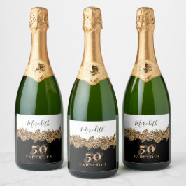 50:e födelsedagen: Luxury Golden Flowers Elegant C