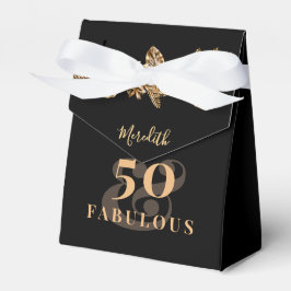 50:e födelsedagen: Luxury Golden Flowers Elegant C Presentaskar