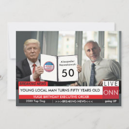 50:e födelsedagen 🎙️ Manar Funny Trump TV-nyhetsk Inbjudningar