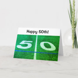 50:e födelsedagen med 50-bänkars fotboll i fält kort