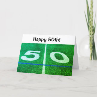50:e födelsedagen med 50-bänkars fotboll i fält kort