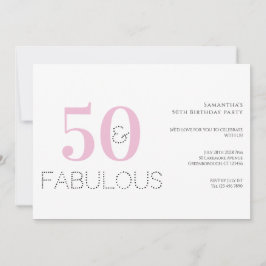 50:e födelsedagen Modern Rosa 50 och Fabulous Part Inbjudningar