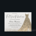 50:e födelsedagen mot den vackra staden Guld Inbjudningar<br><div class="desc">50:e födelsedagsinbjudan till 50:e Guld Gorgous Gown finns också tillgänglig som en digital hämtningsvariant till inbjudan och matchande artiklar i vår butik</div>