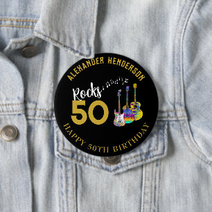 50:e födelsedagen Namn Guitars Music Sten 50 Knapp