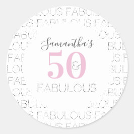 50:e födelsedagen och fantastisk modern Rosa Runt Klistermärke