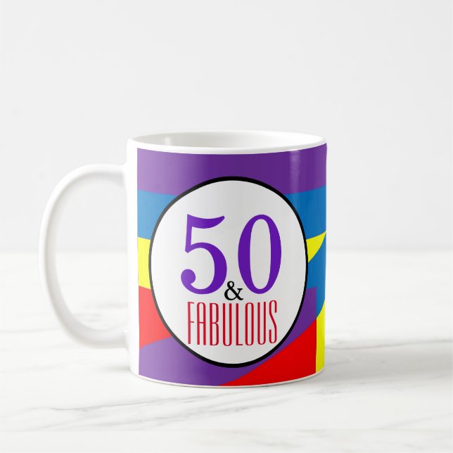 50:e födelsedagen och svett kaffemugg (Vänster)