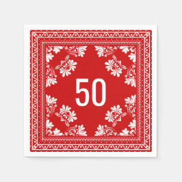 50:e födelsedagen Red Bandana Pappersservett