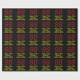 50:e födelsedagen: Red Digital Clock Stil "50" + N Presentpapper