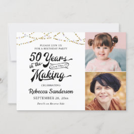 50: e födelsedagen Retro 50 ÅR I SKAPAR Ljus Inbjudningar
