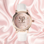 50:e födelsedagen ro guld namn armbandsur<br><div class="desc">En gåva till 50-årsdagen. En övertoningsbakgrund i ro guld färg. Lägg till namn,  datum</div>