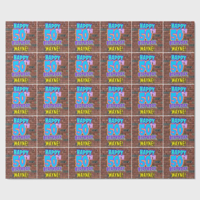 50:e födelsedagen: Roligt, Urban Graffiti Inspired Presentpapper (Seam)