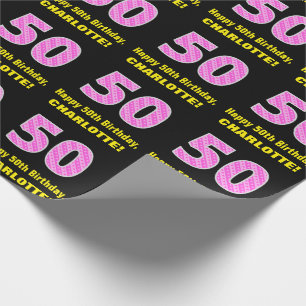 50:e födelsedagen: Rosa Rand och örhängen "50"  Presentpapper
