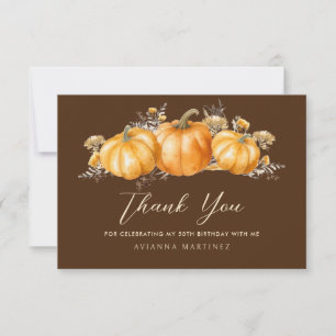 50:e födelsedagen: Rustic Boho Pumpkin Flat Tack Kort