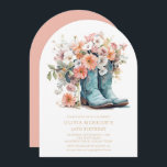 50:e födelsedagen: Rustic Cowgirl Boots Flowers Inbjudningar<br><div class="desc">50:e födelsedagen: Rustic Cowgirl Boots Flowers Birthday Bjud Bjud har ett par lädercowgirl-boots med persika,  rosa och vita blommor och din personlig 50:e födelsedagsfest inbjudan information nedan. Skapat av Evco Studio www.zazzle.com/store/evcostudio</div>