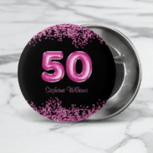 50:e födelsedagen Shock rosa Balloon Font Faux Gli