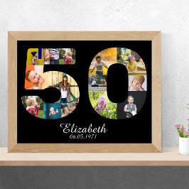 50:e födelsedagen Skapa ditt eget multifoto Poster