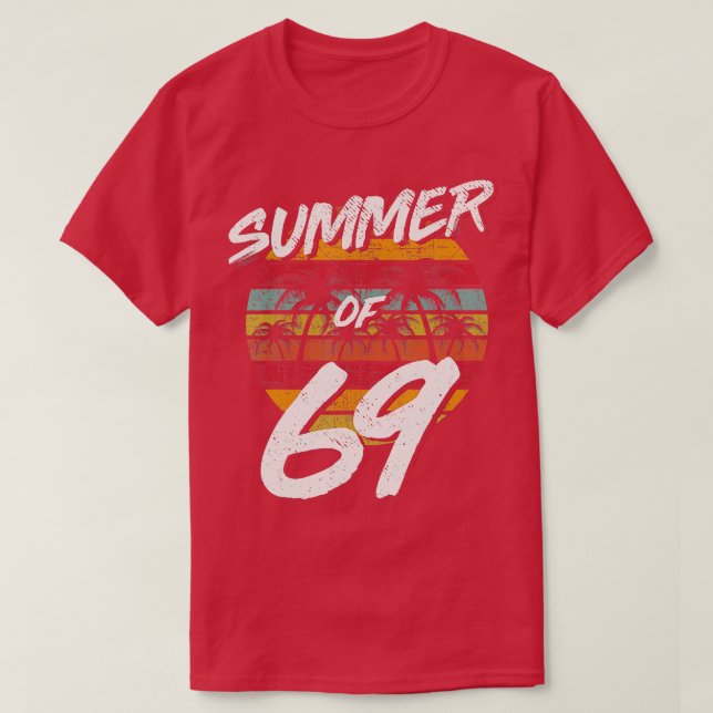50:e födelsedagen Sommaren den 69 Gift Mamma pappa T Shirt (Design framsida)