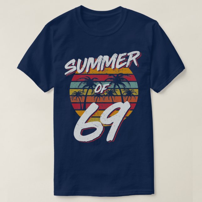 50:e födelsedagen Sommaren den 69 Gift Mamma pappa T Shirt (Design framsida)