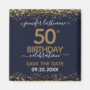 50:e födelsedagen Spara datum magneter