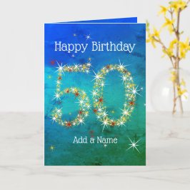 50:e födelsedagen - stjärnornas nummer - blå Grönt Kort