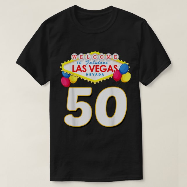 50:e födelsedagen T Shirt Las Vegas Fabulous 50 år (Design framsida)