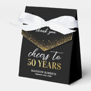 50:e födelsedagen Tack Black Guld Presentaskar