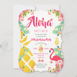 50:e födelsedagen Tropical Hawaiian Inbjudan Pinea